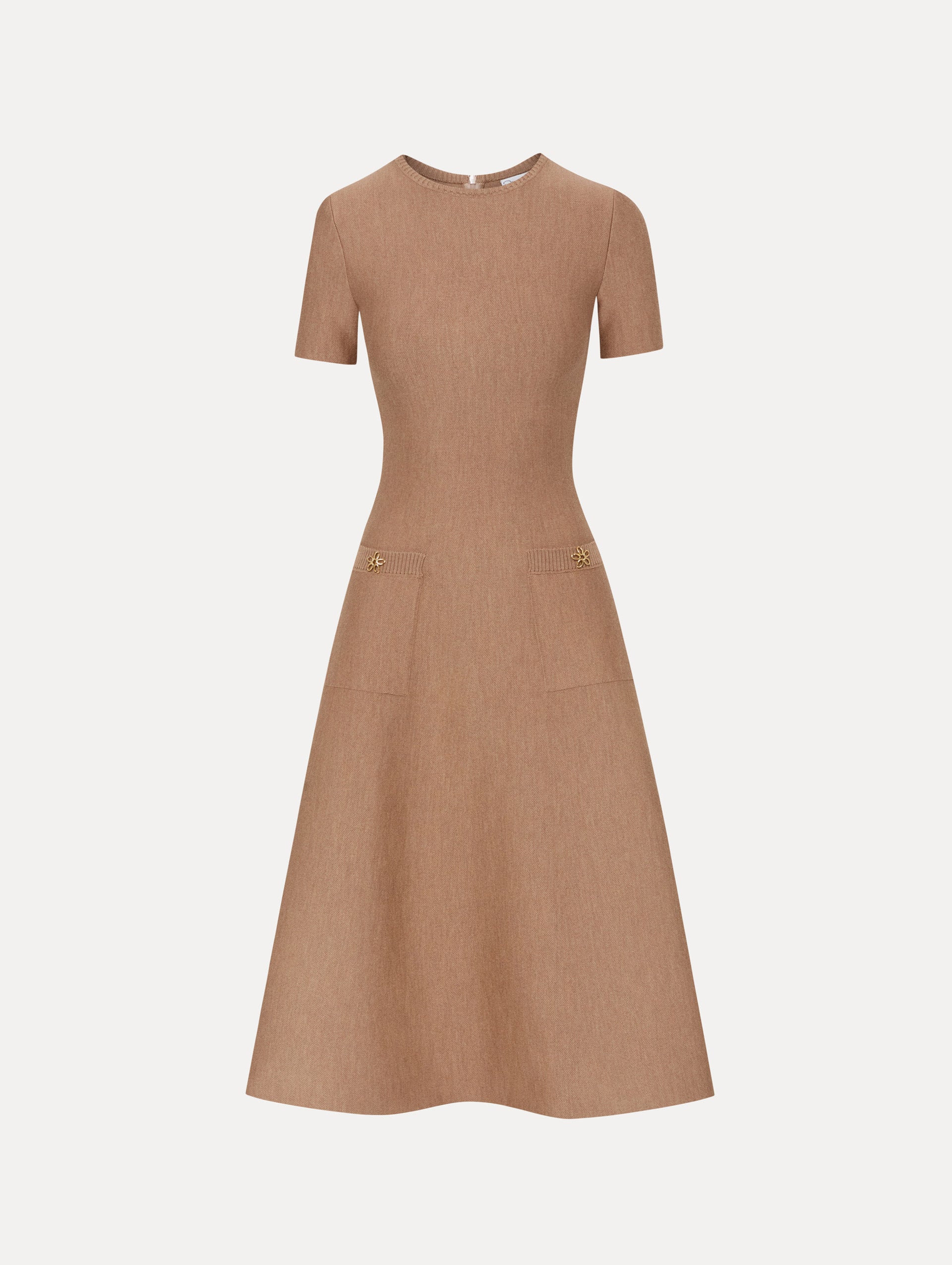 Vestido midi de punto O Flower