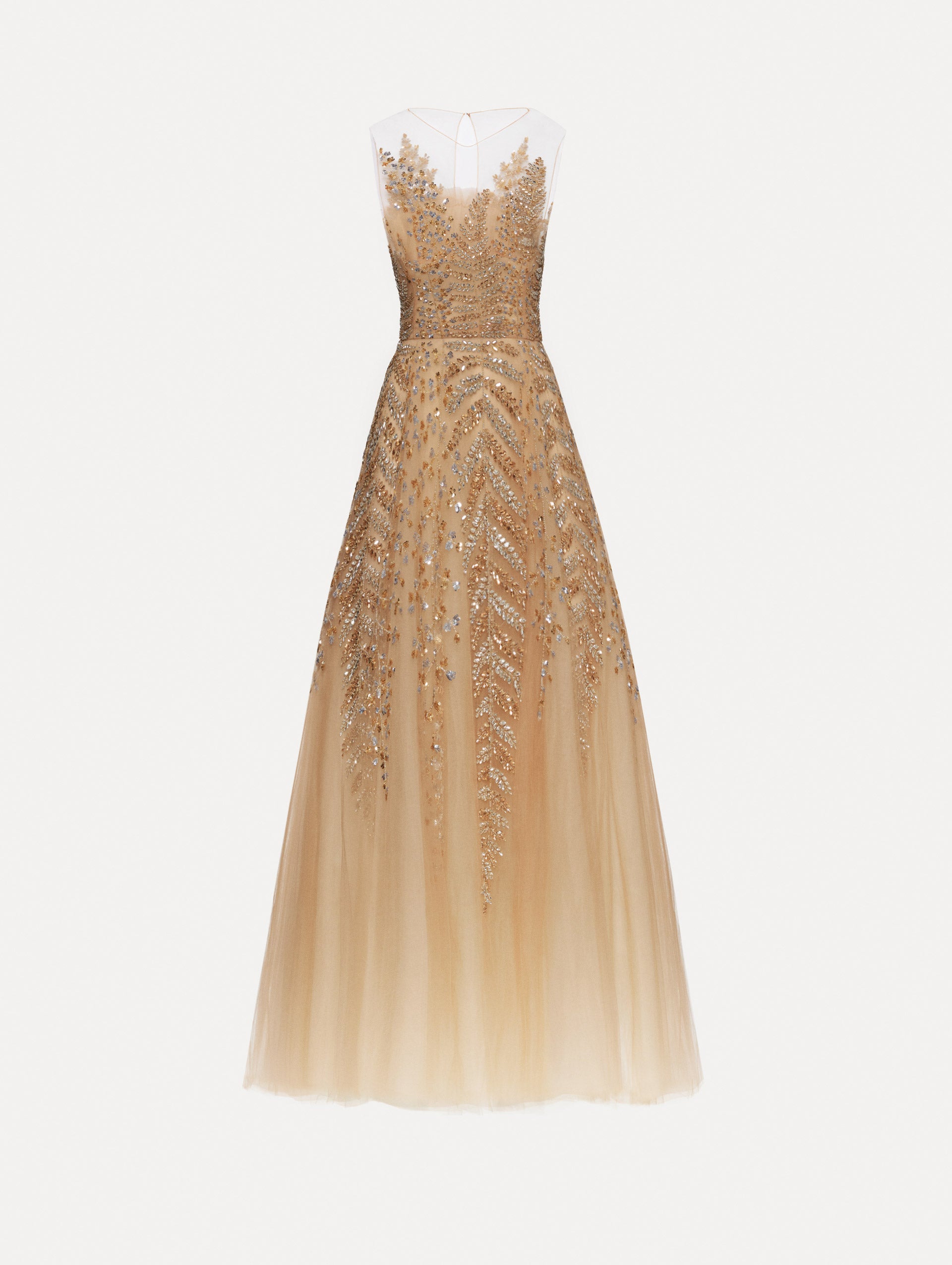 Fern Embroidered Illusion Cocktail Dress Fern Embroidered Illusion Cocktail Dress