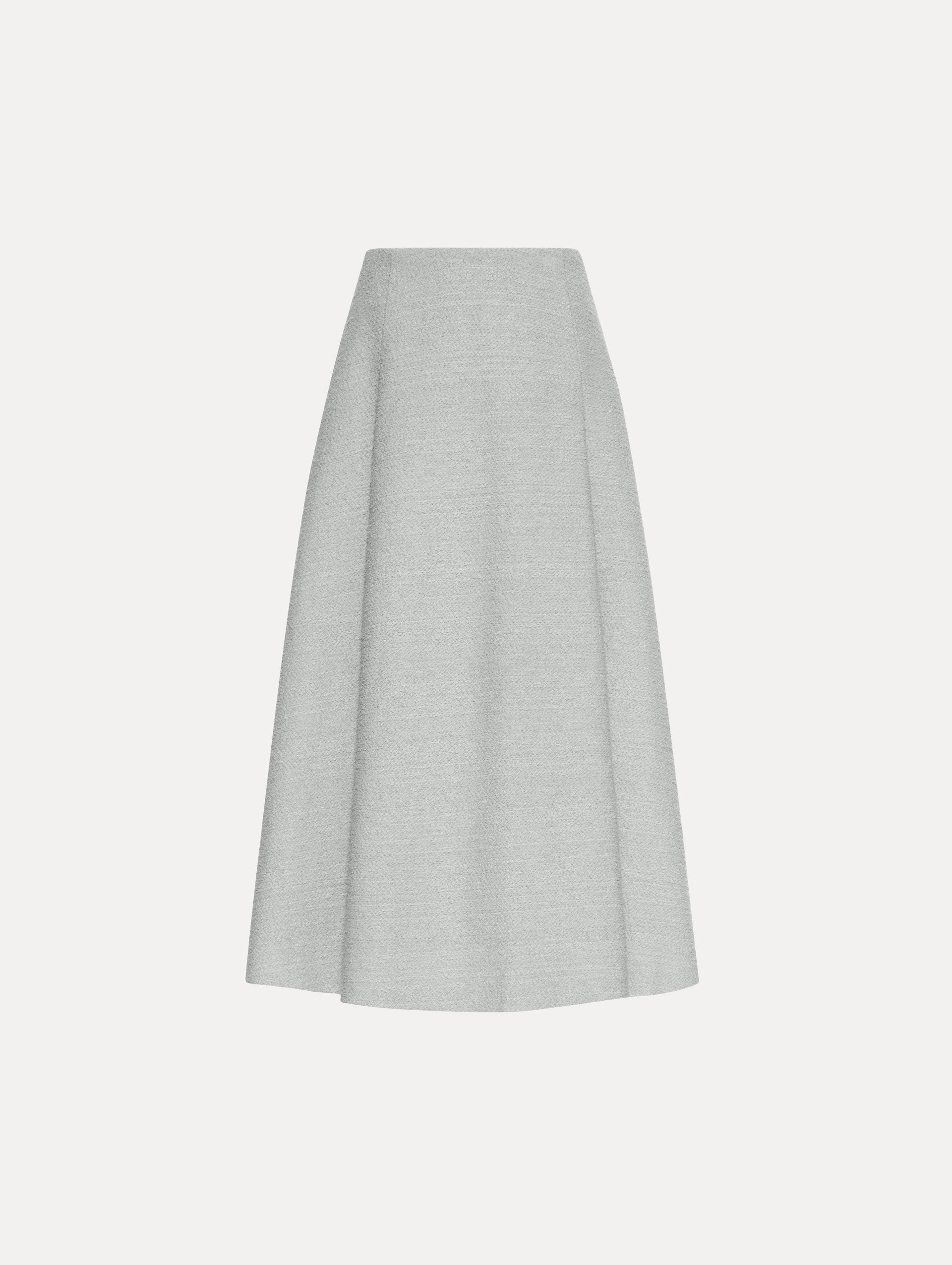 Cotton-Wool Tweed Skirt