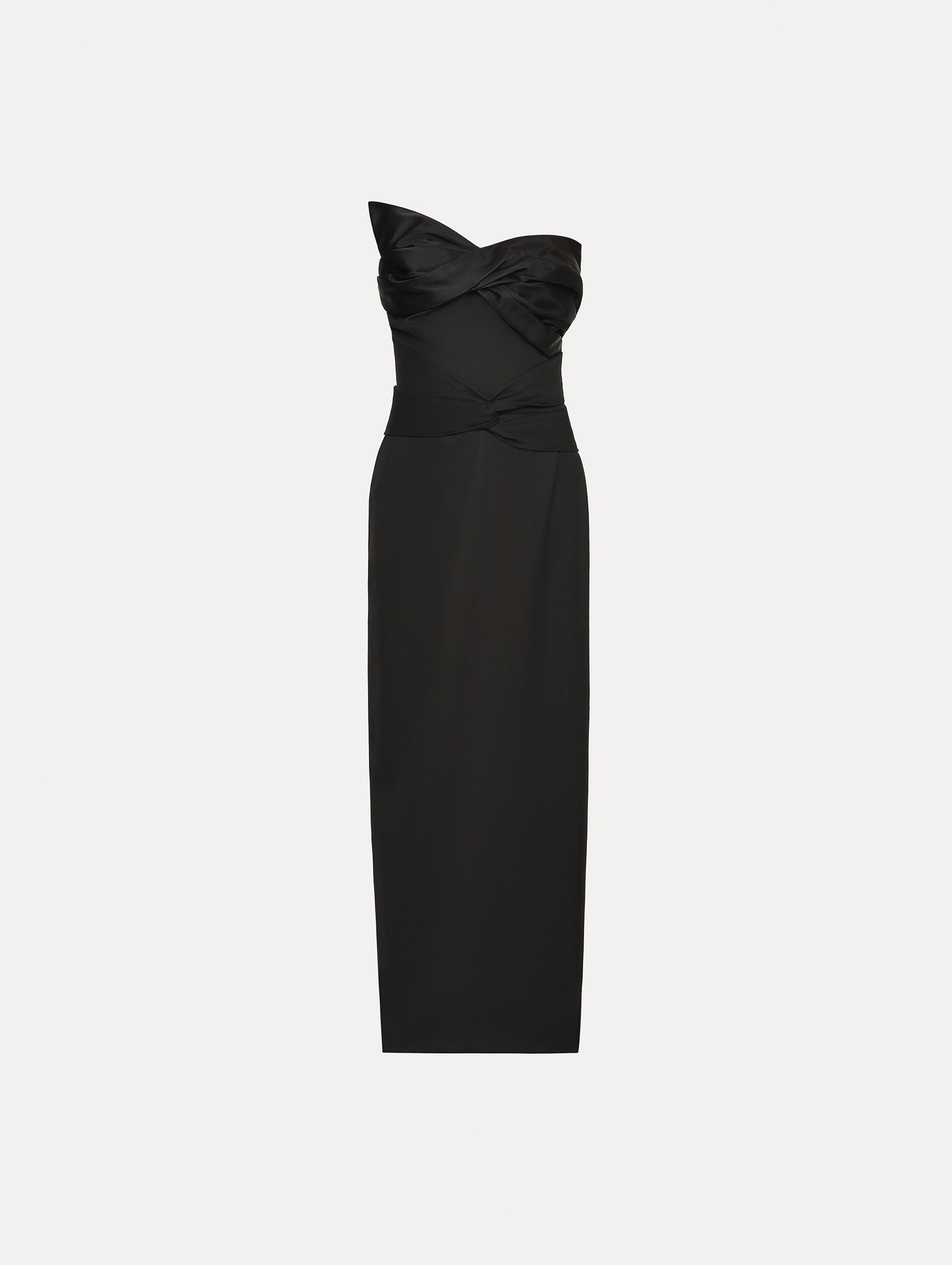 Bow-Detailed Wool Gabardine Gown