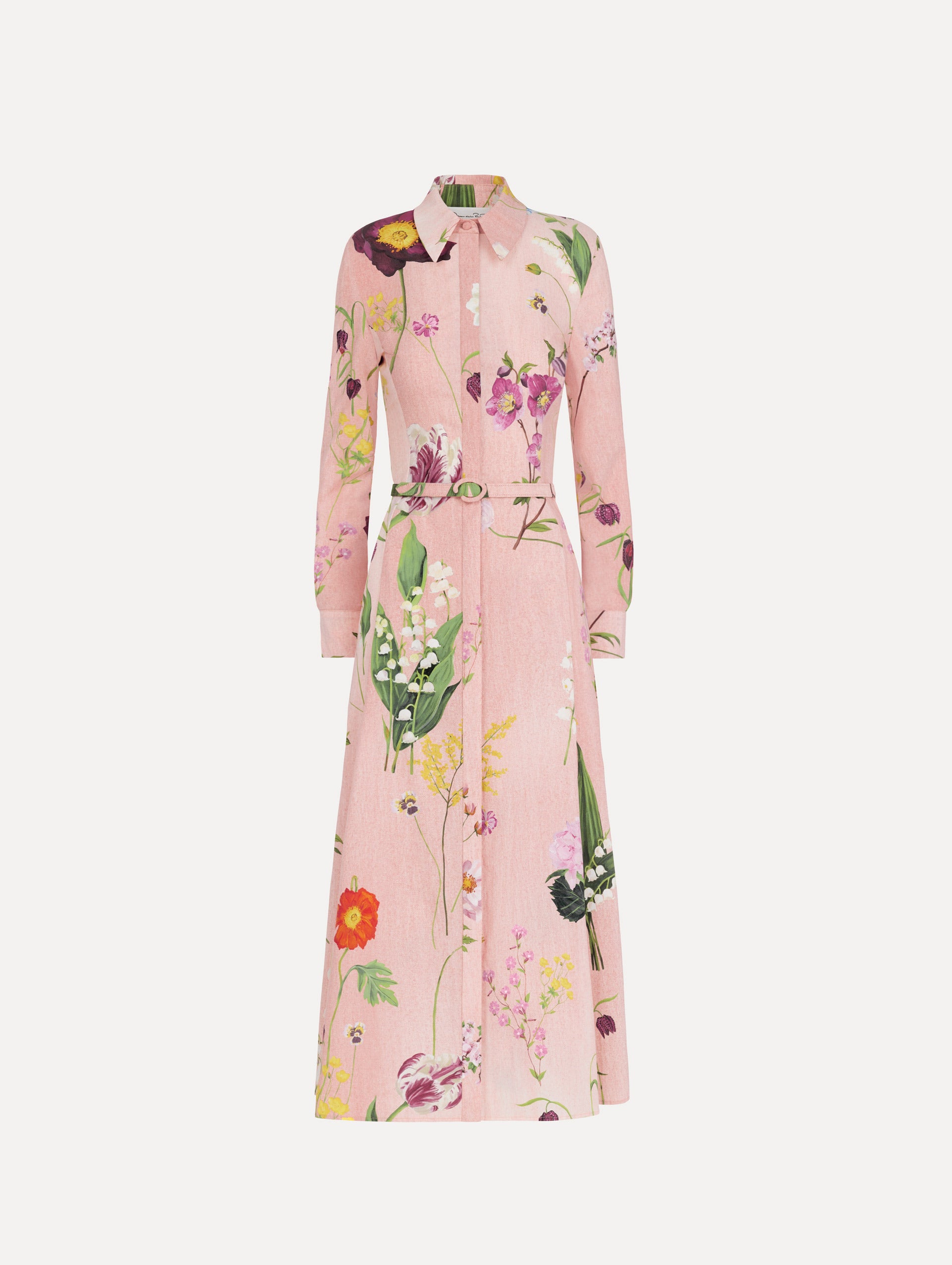 Mixed Botanical Cotton Poplin Collared Dress 14