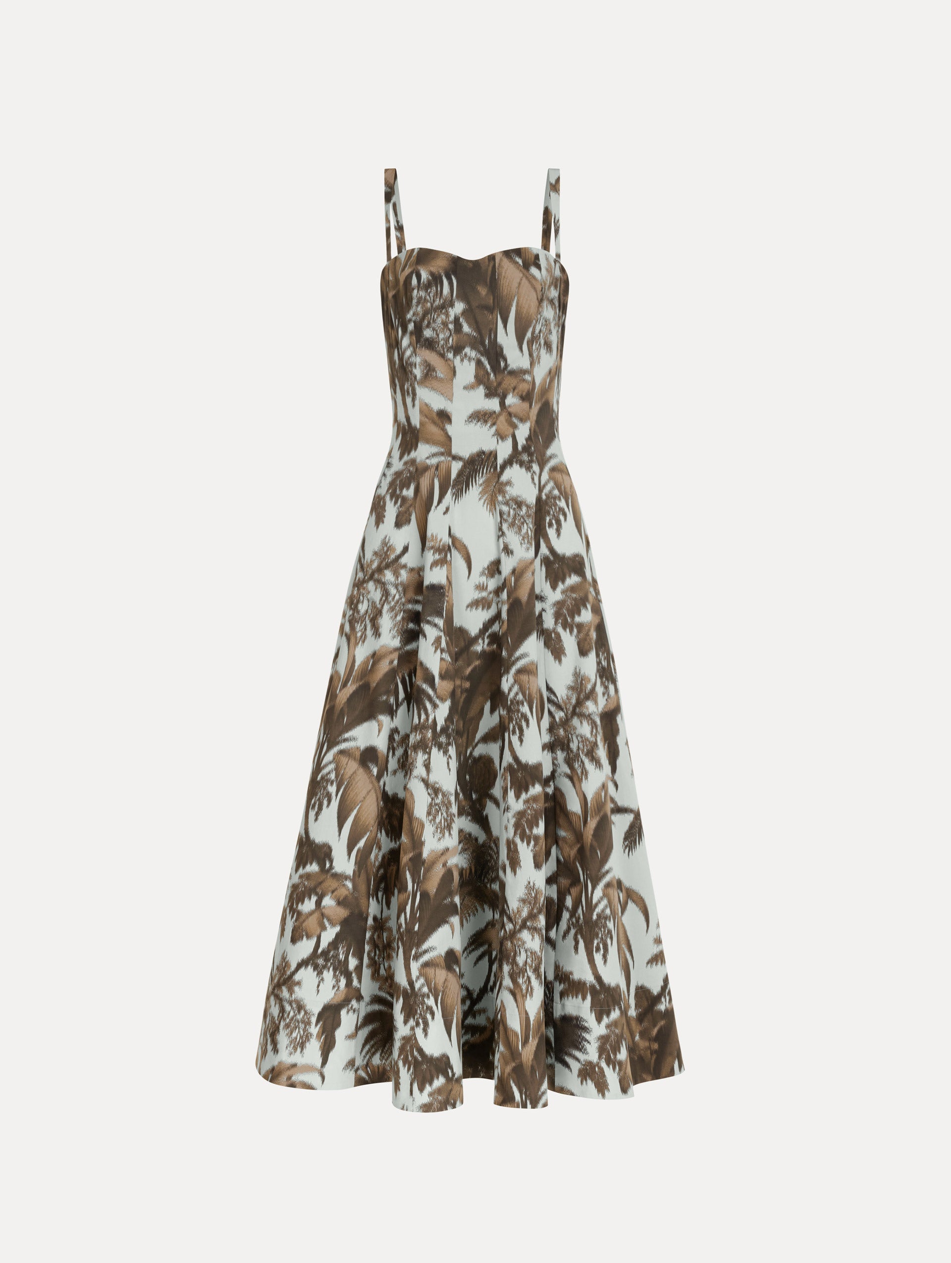 Oscar de La Renta | Chin Palm Leaves Cotton Poplin Dress