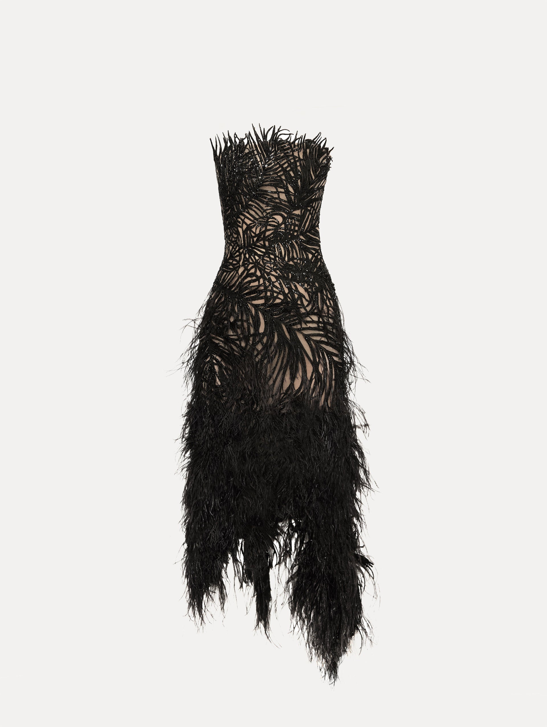 Oscar de La Renta | Feather Embroidered Cocktail Dress Oscar de La Renta | Feather Embroidered Cocktail Dress