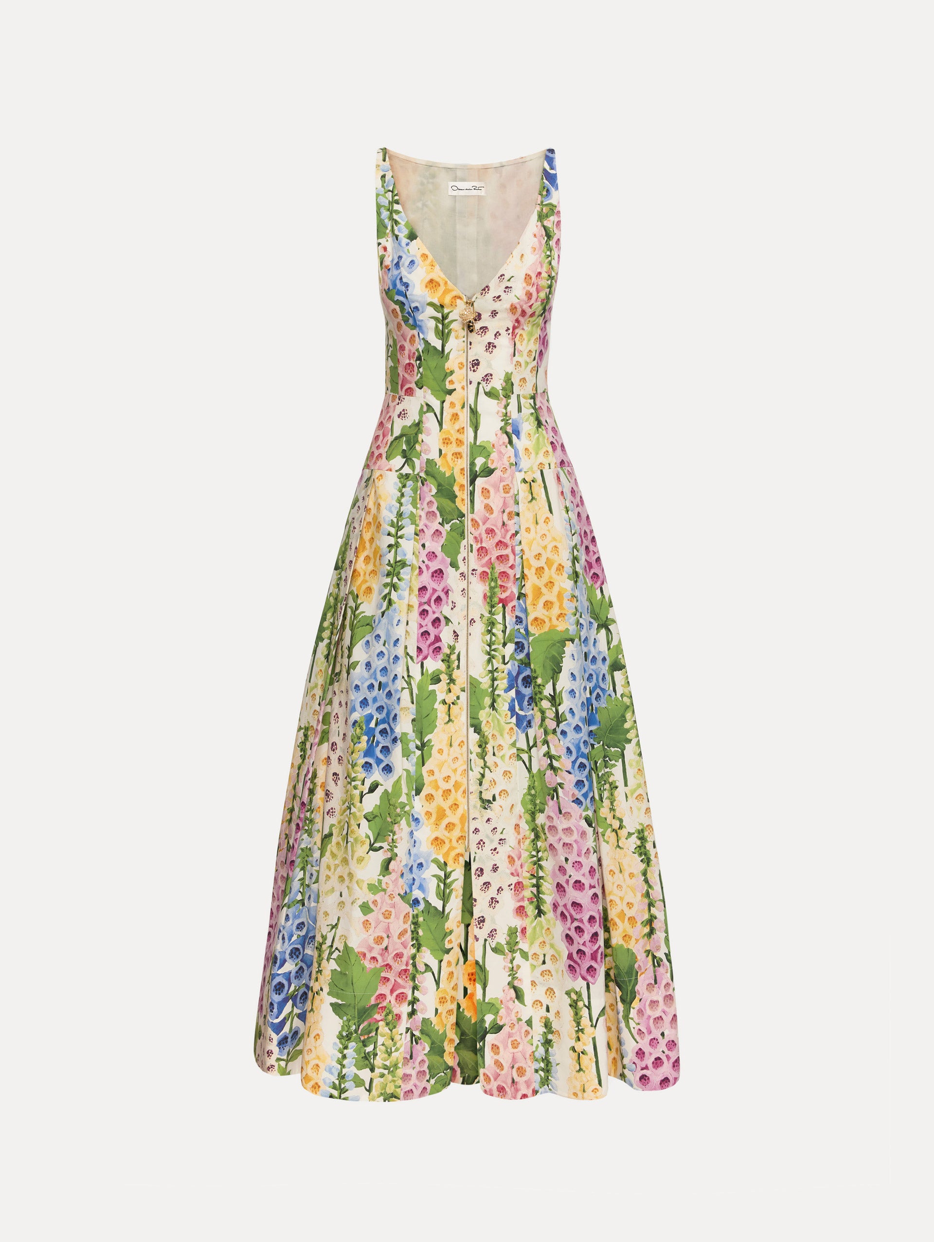 Oscar de La Renta Foxglove Cotton Poplin Dress