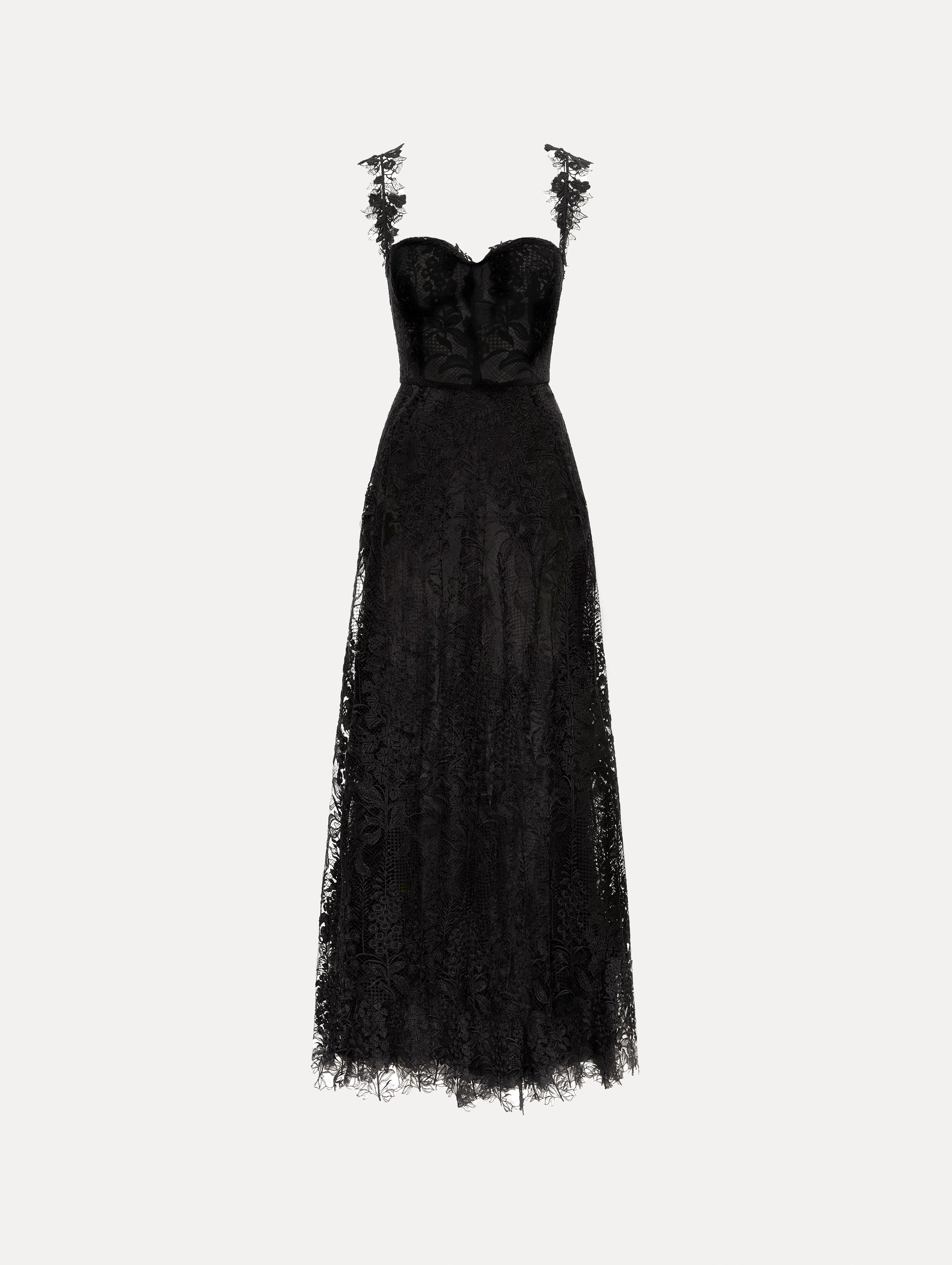 Oscar de La Renta Foxglove Lace Dress - Black Oscar de La Renta Foxglove Lace Dress - Black