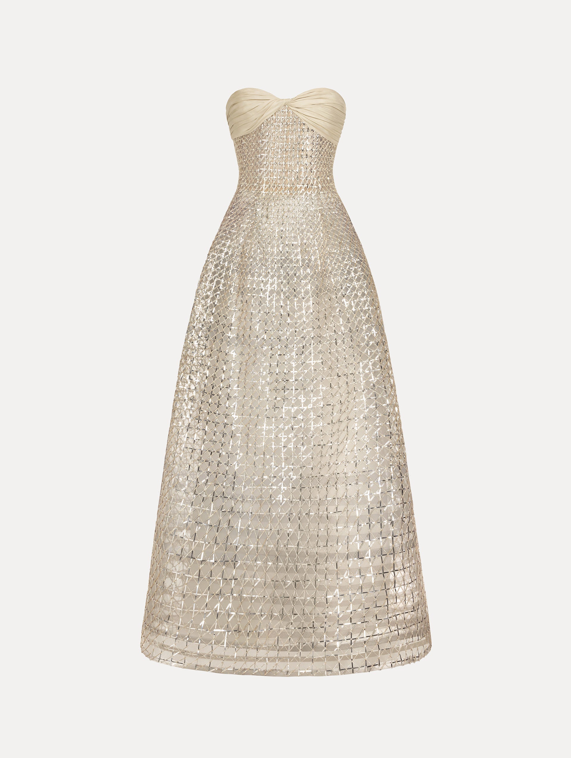 Sequin & Bugle Bead Lattice Gown