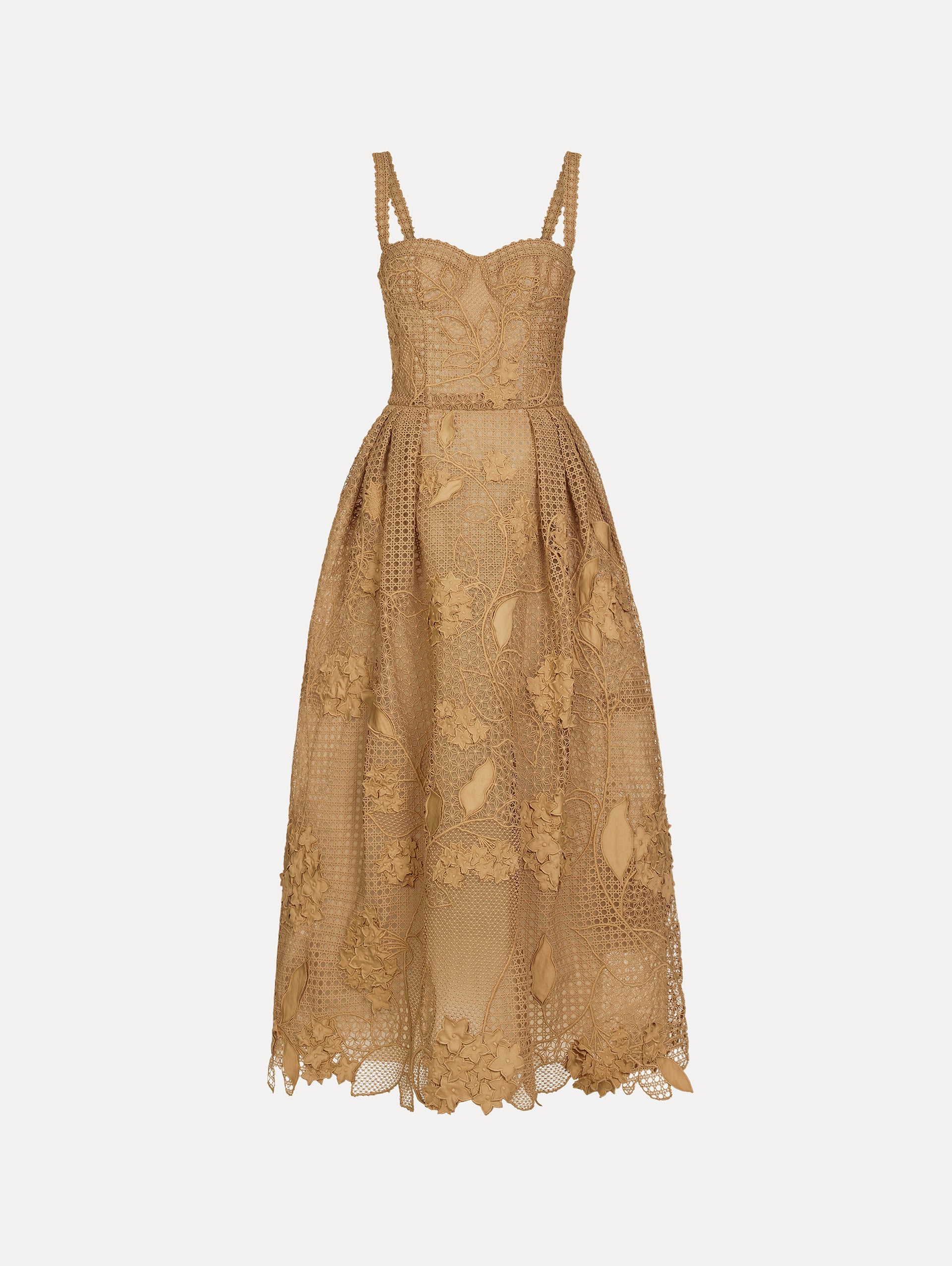 Porcelain Flower Guipure Lattice Cocktail Dress
