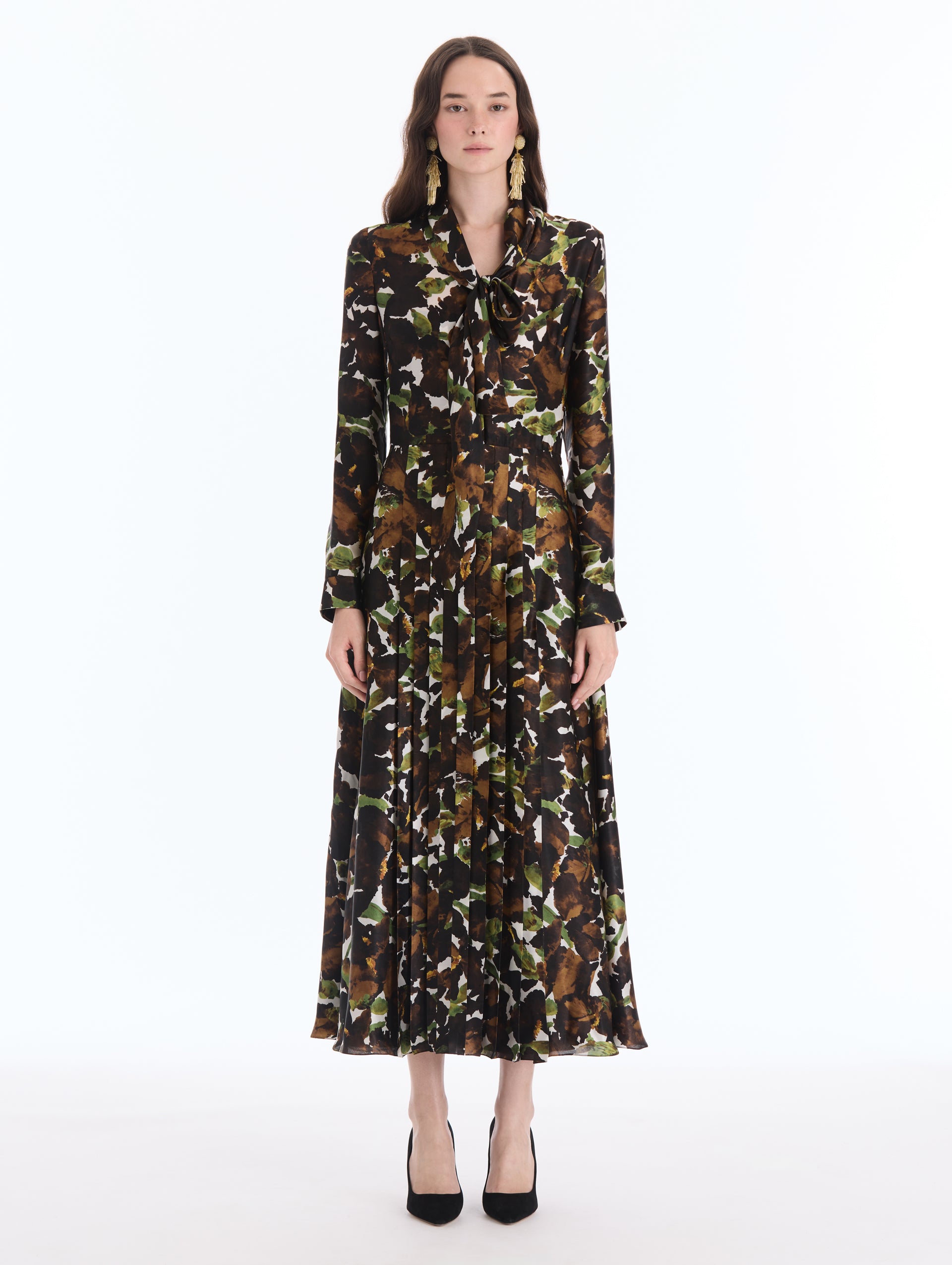 Watercolor Iris Chiffon Dress 00