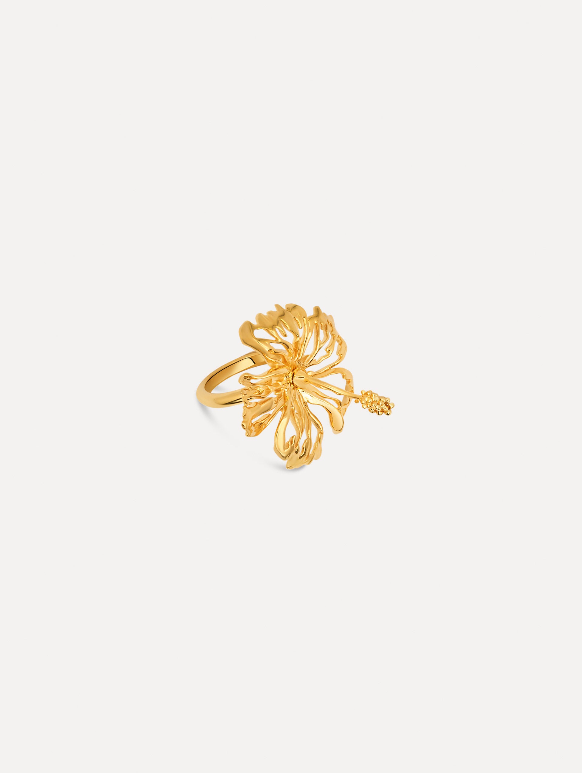 Openwork Hibiscus Ring