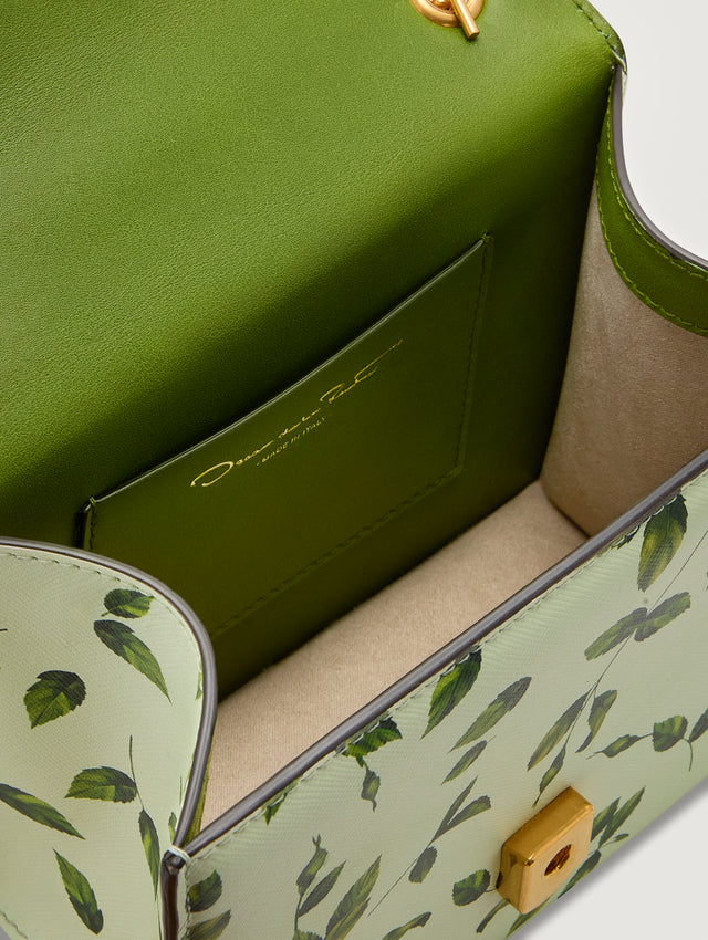 Inside Mint English Rose Printed Mini TRO Bag Zoom View