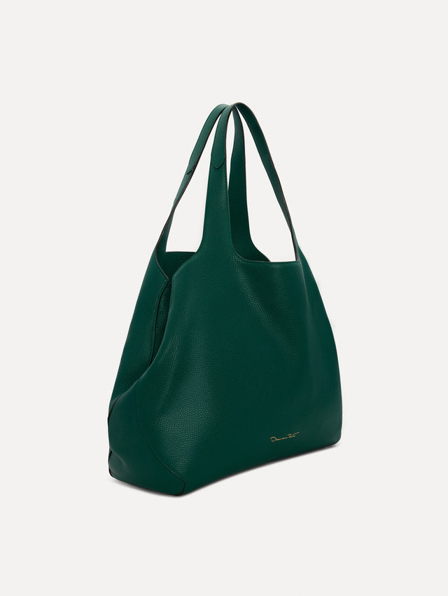 The Topaz Tote in Green Side View