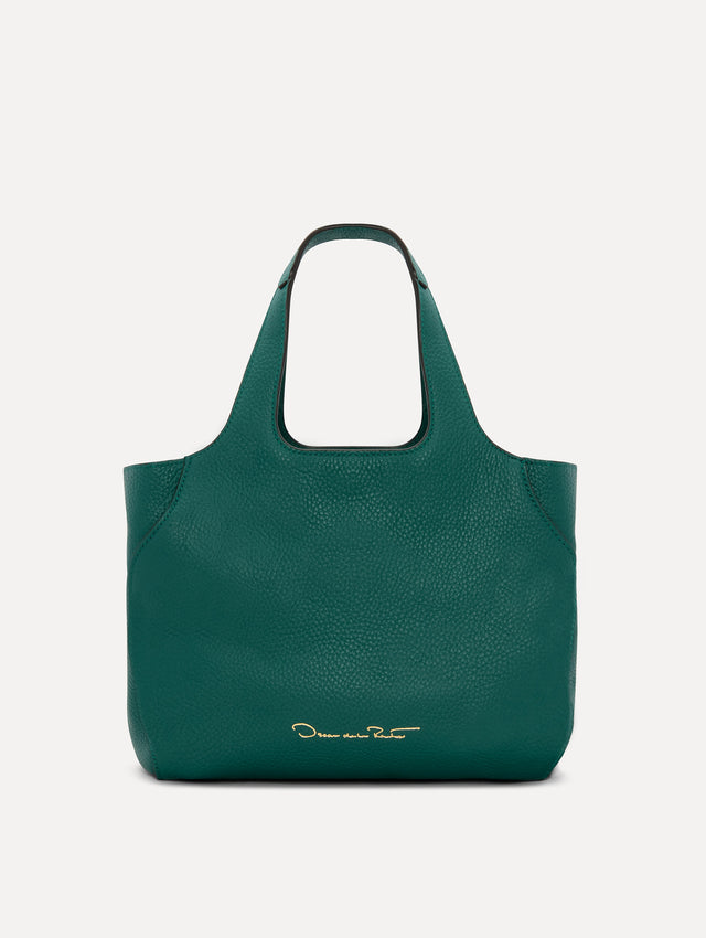 The Mini Topaz Tote in Green Back View