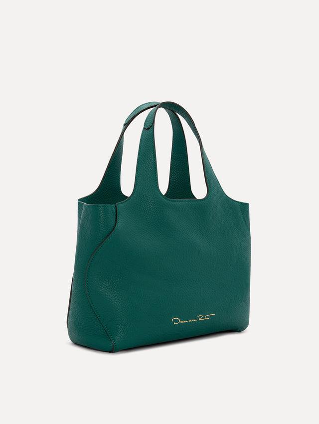 The Mini Topaz Tote in Green Side View