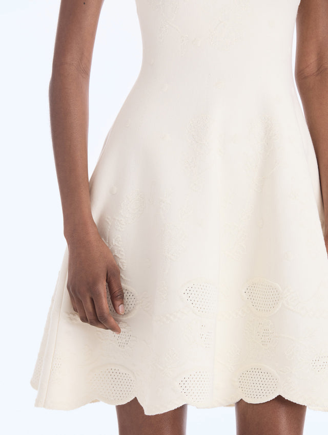 Fit And Flare Knit Jacquard Dress