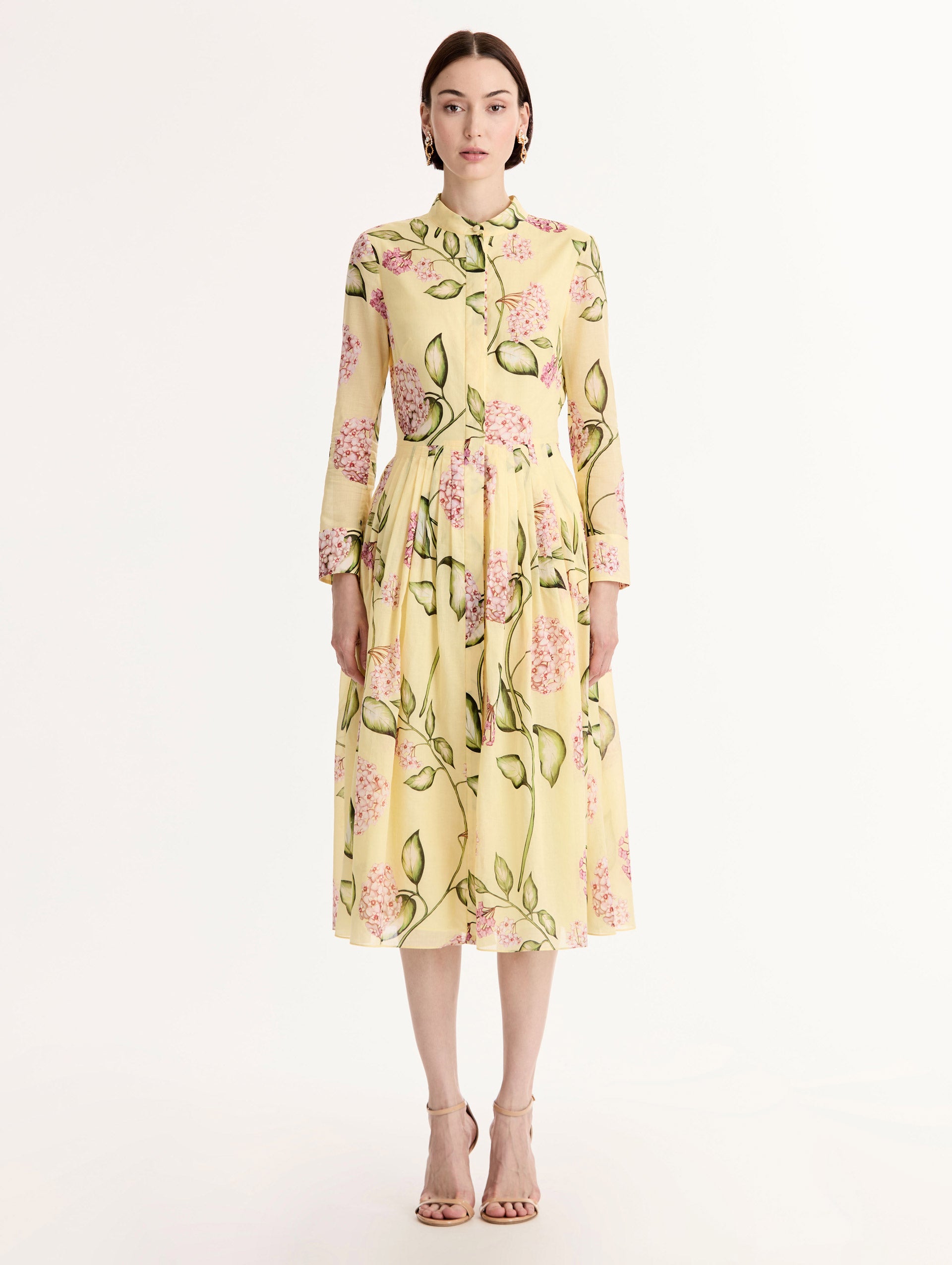 printed cotton poplin dress Sun & Wave Print Cotton Poplin Dress | Resort Shirt Dress