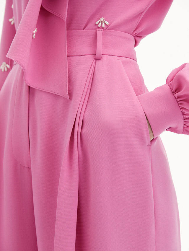 Wide Leg Silk Georgette Pant in Pink
Zoom View