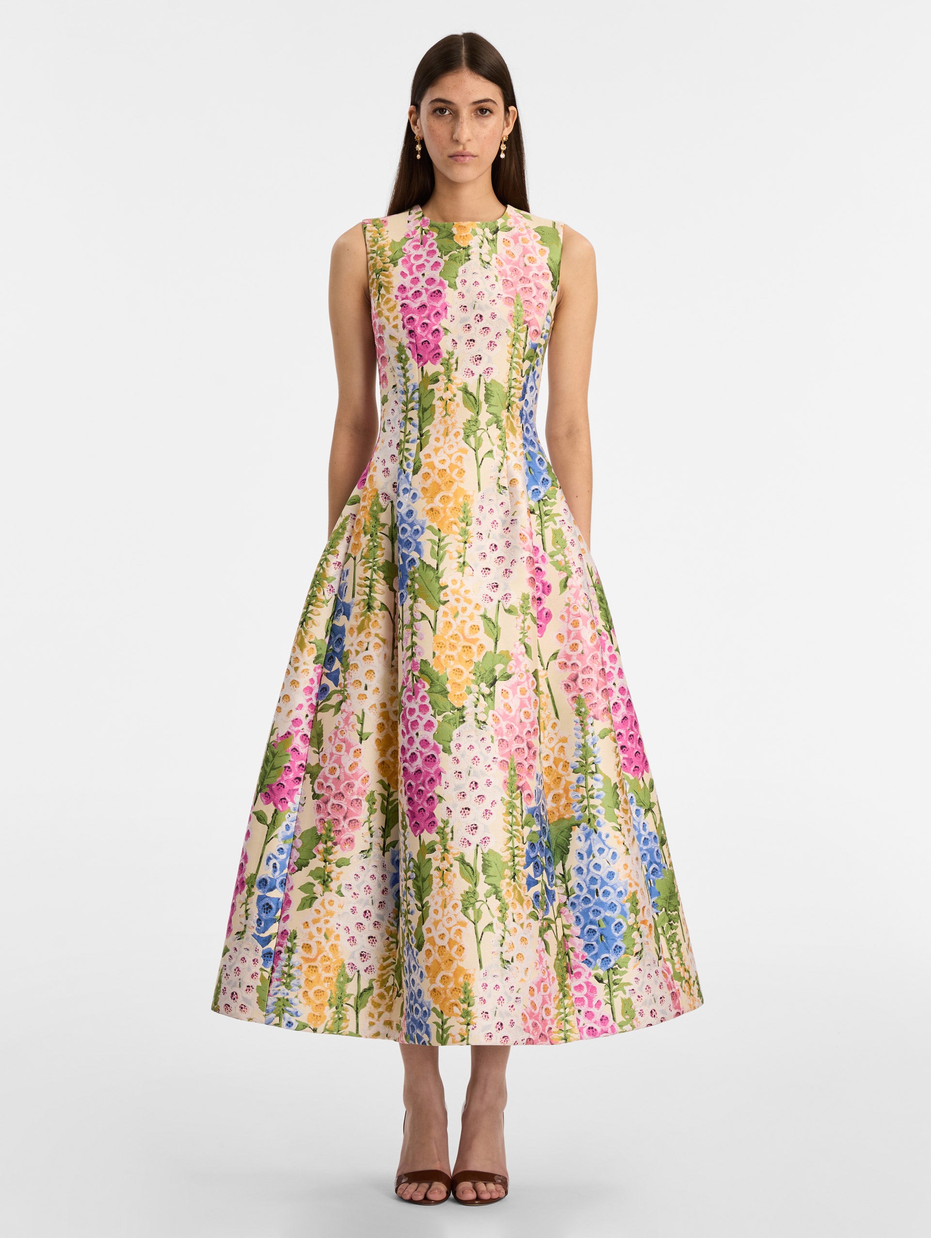 Oscar de La Renta Foxglove Jacquard Cocktail Dress - Multi Oscar de La Renta Foxglove Jacquard Cocktail Dress - Multi