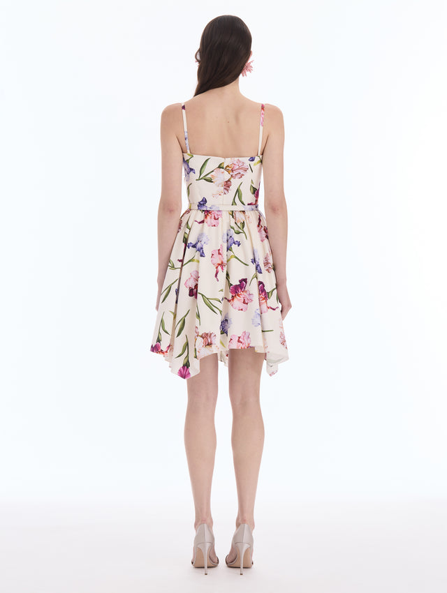 Painted Iris Cotton Poplin Mini Dress