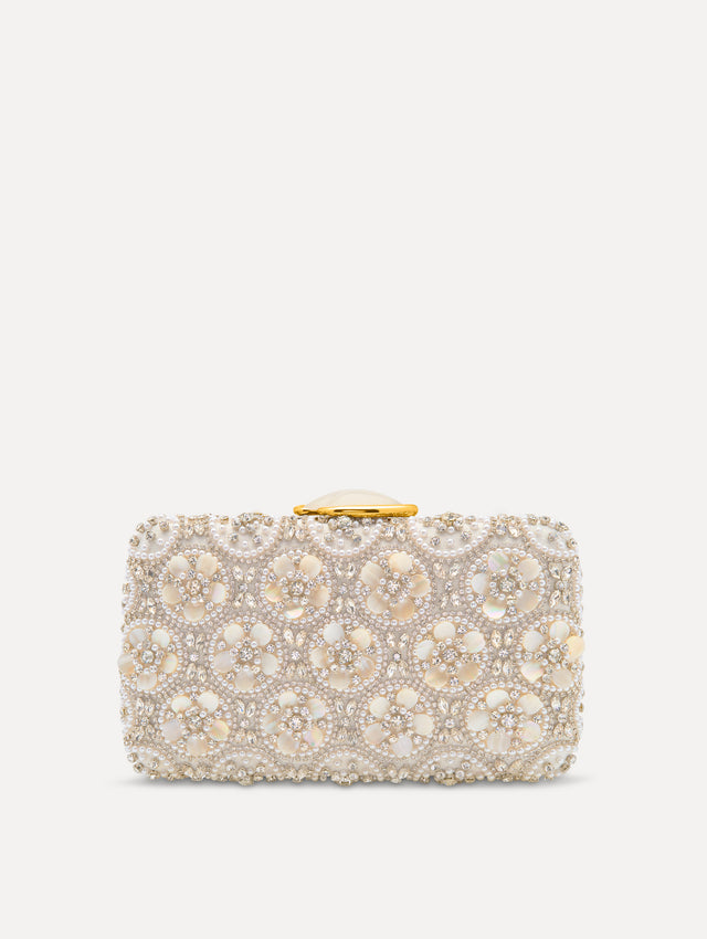 Mother of Pearl Embroidered O Minaudière