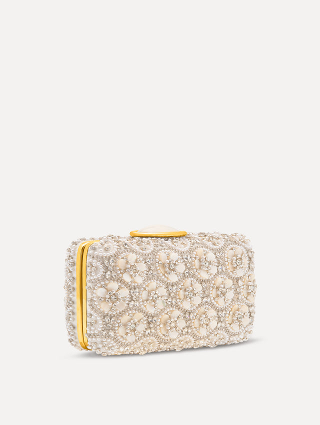 Mother of Pearl Embroidered O Minaudière