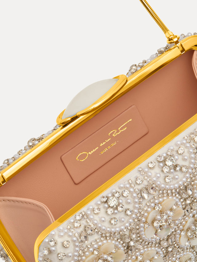 Mother of Pearl Embroidered O Minaudière