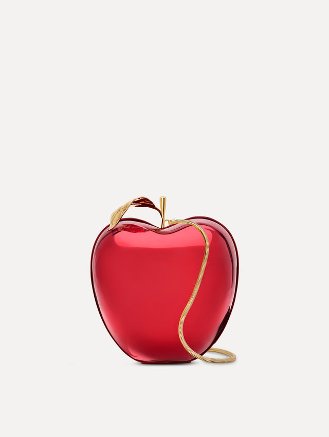 The Apple Minaudière in the color red. 