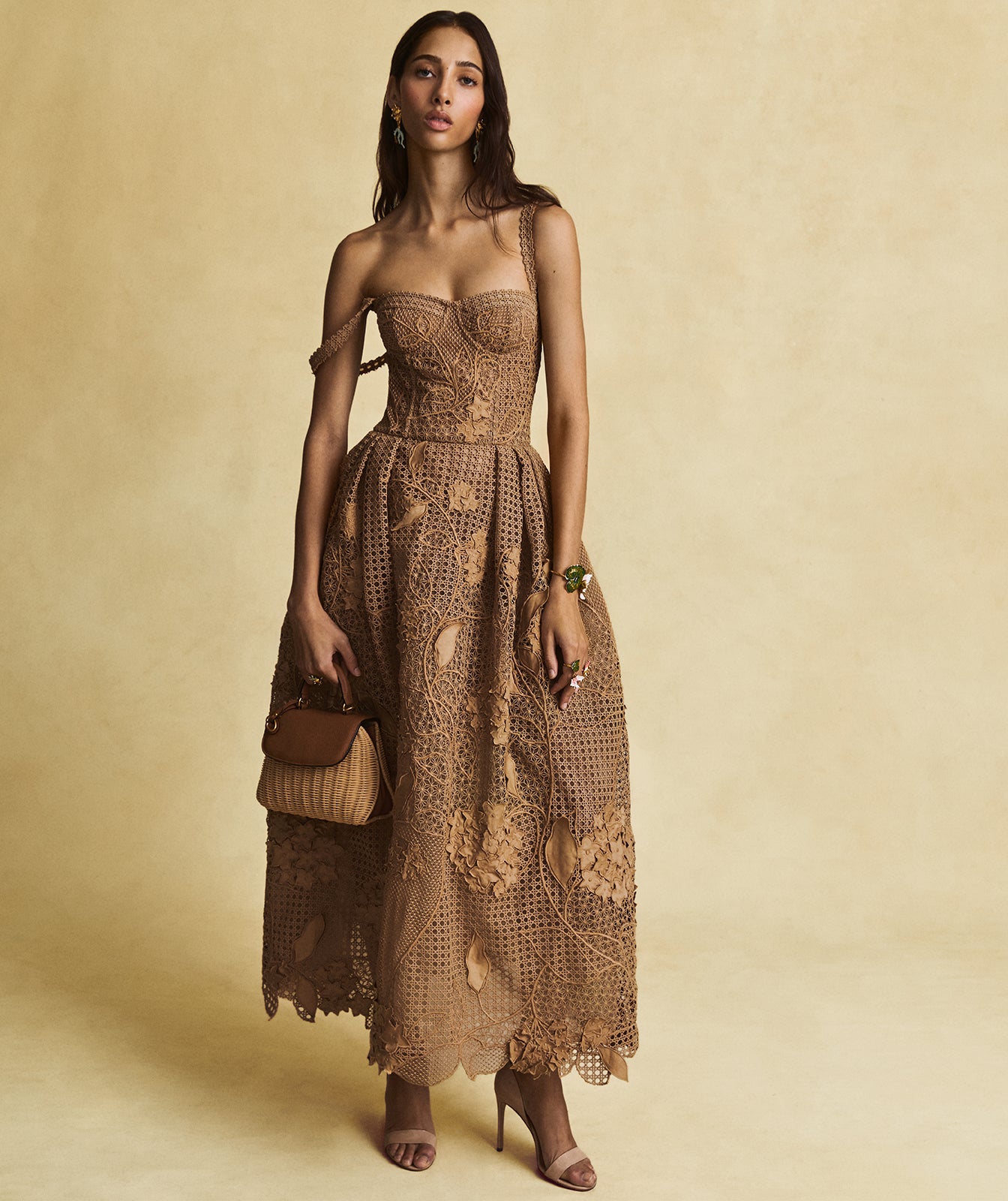 oscar de la renta brown dress Collection lookbook
