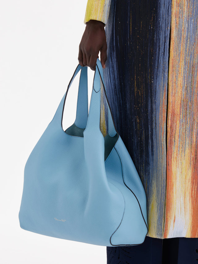 Blue Tote Bag Side View