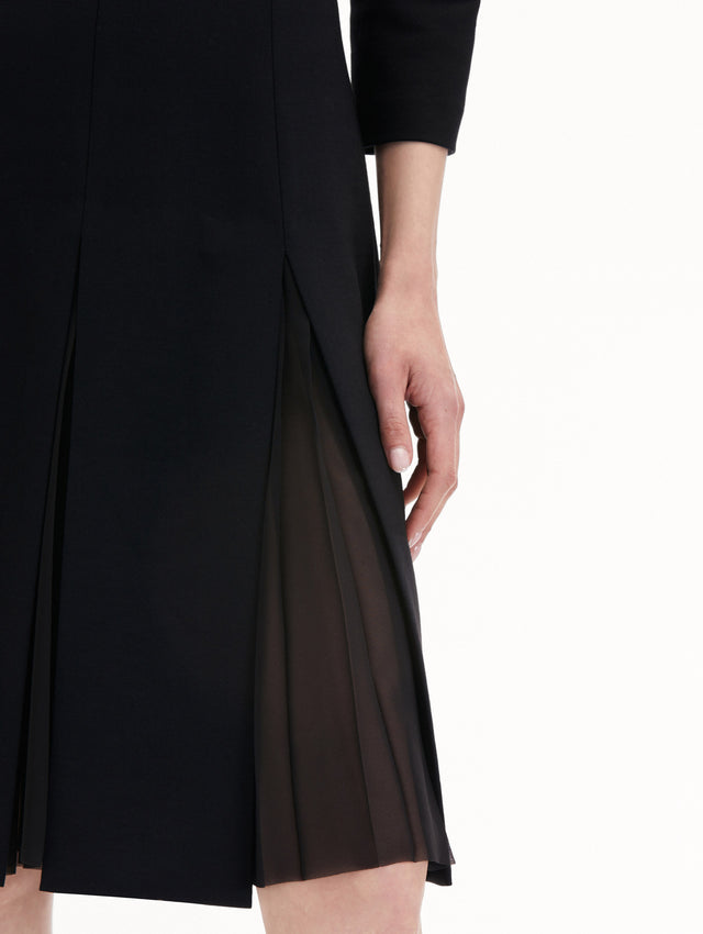 Black Wool & Chiffon Inset Dress
Zoom View