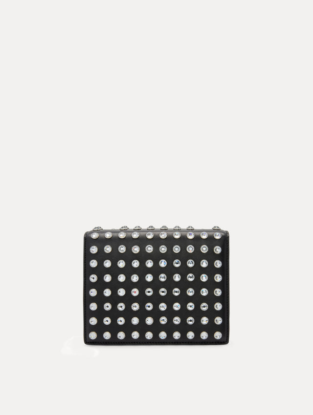 Crystal Stud Mini TRO Bag in Black Back View