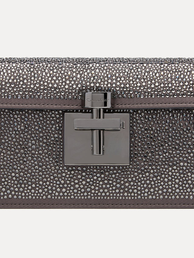 Grey Crystal Pavé Alibi Clutch Zoom View