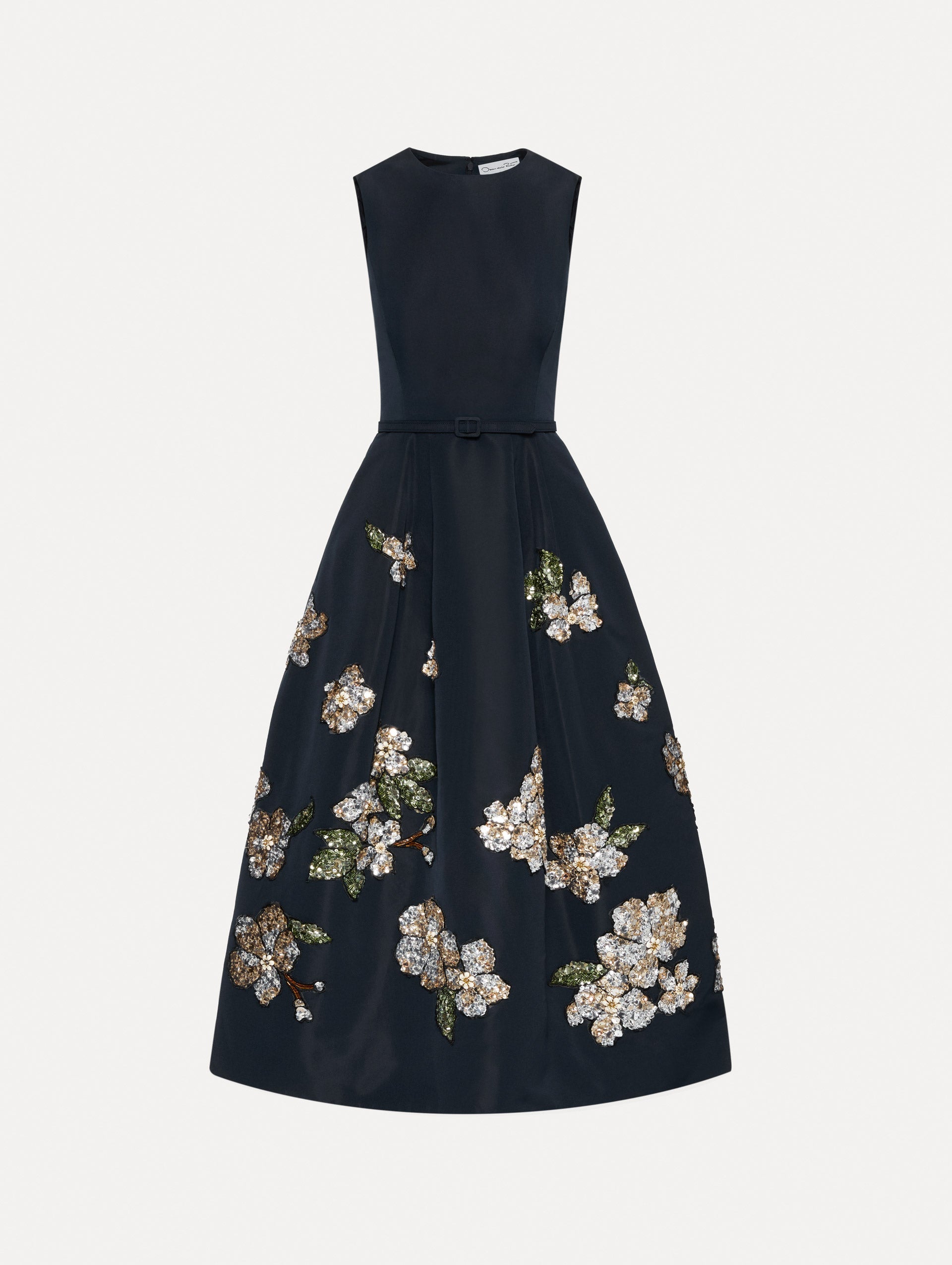 oscar de la renta Floral Sequin Embroidered Faille Dress Shop | Clothing