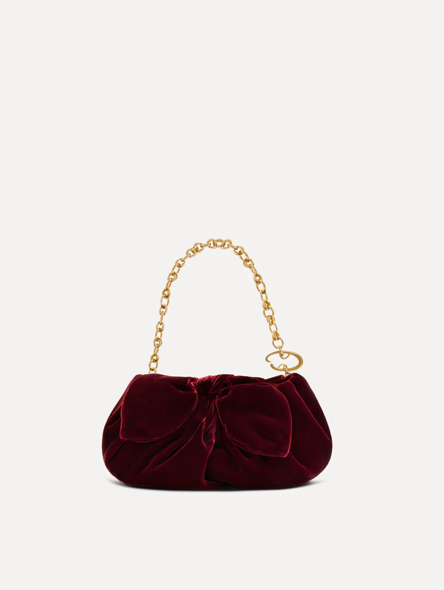 Mini Velvet Bow Clutch Front View