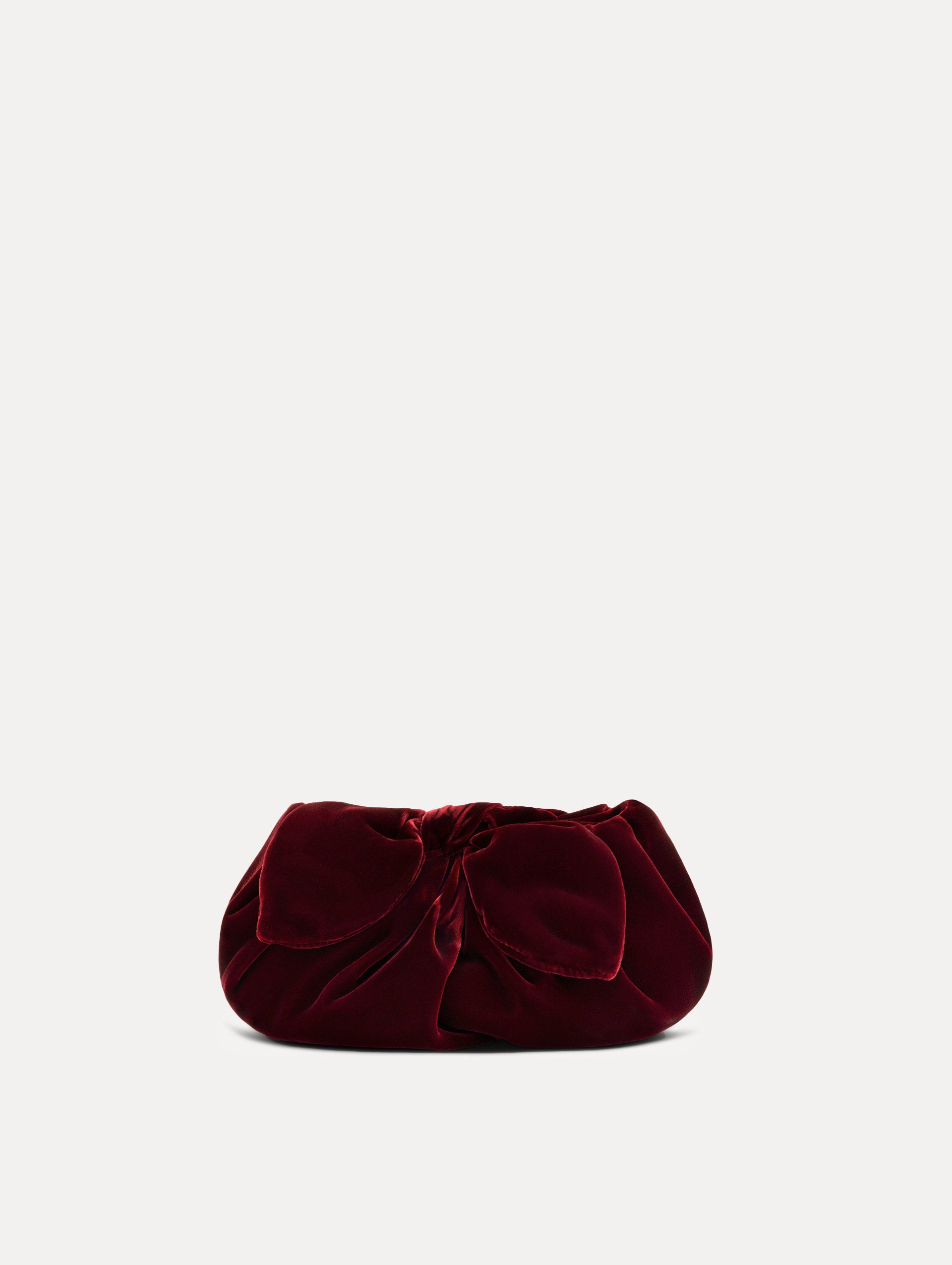 Mini Velvet Bow Clutch Front View