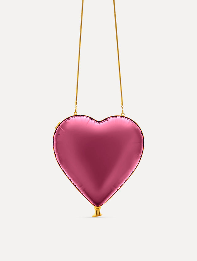 Heart Balloon Bag clutch in Pink Front View