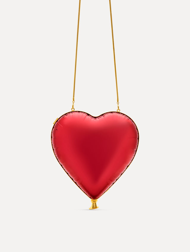 Heart Balloon Bag clutch in Red Front View