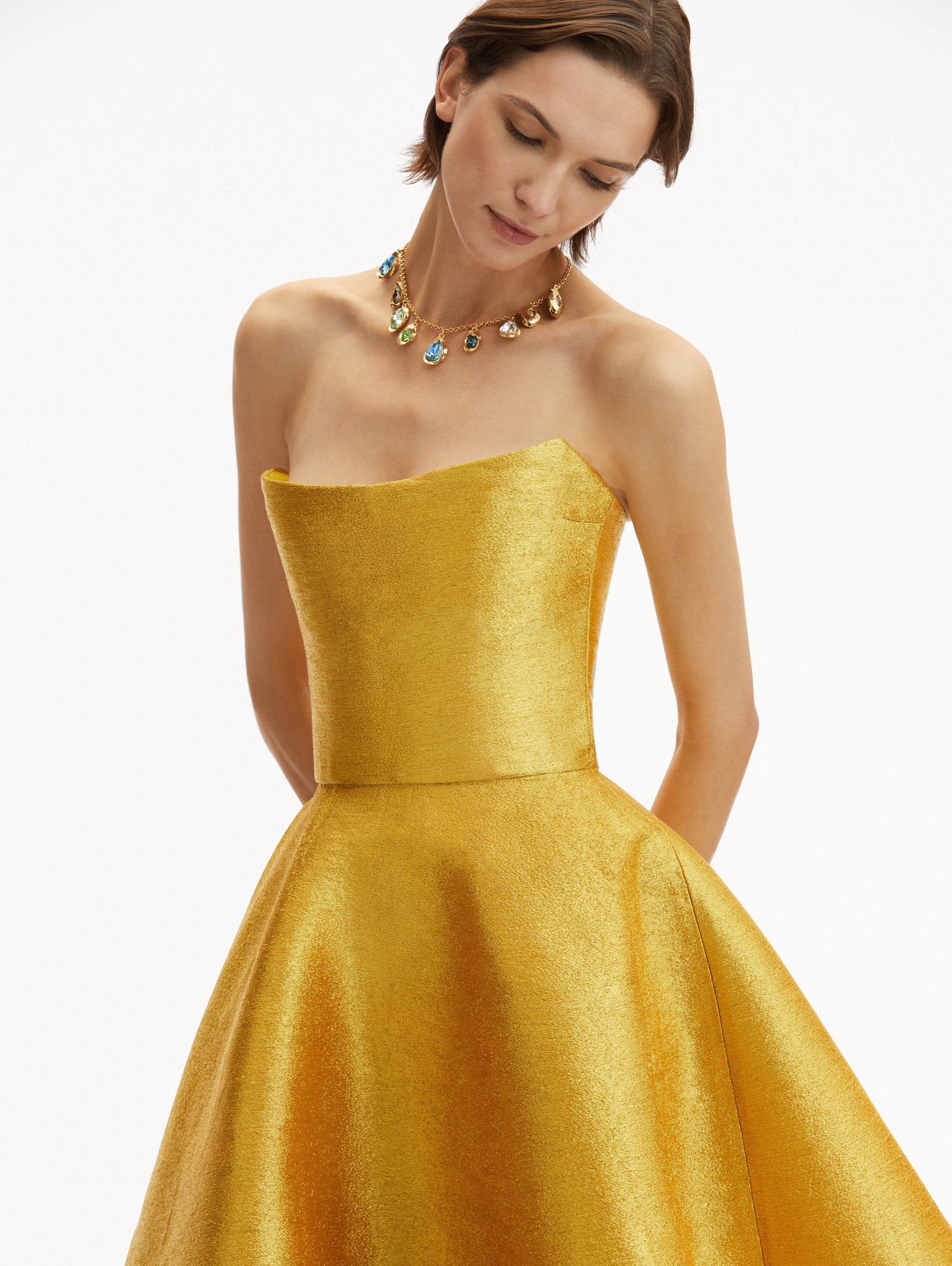 Oscar de La Renta Threadwork Cocktail Dress - Metallic Metallic Threadwork Cocktail Dress