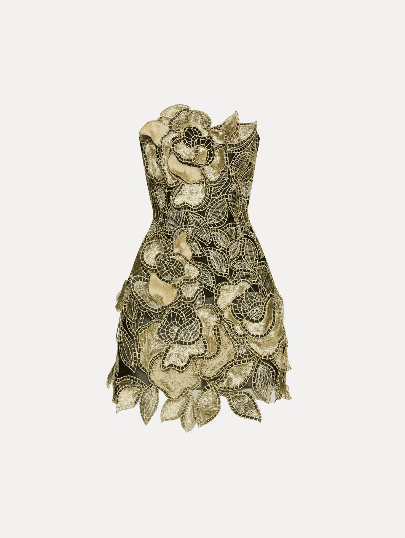 Floral Cotton Dress With Gold Foil Detailing