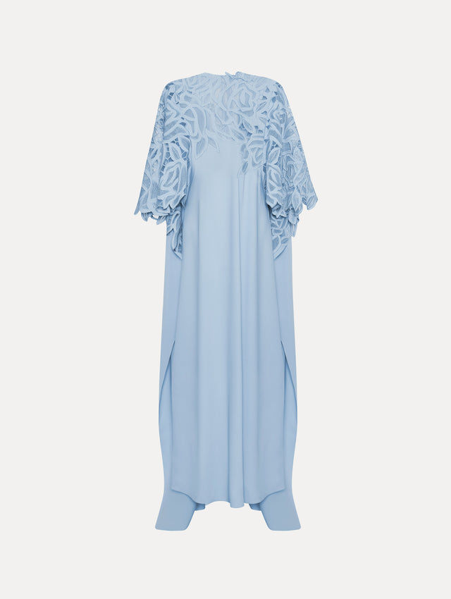 English Rose Cutout Light Blue Caftan Front View
