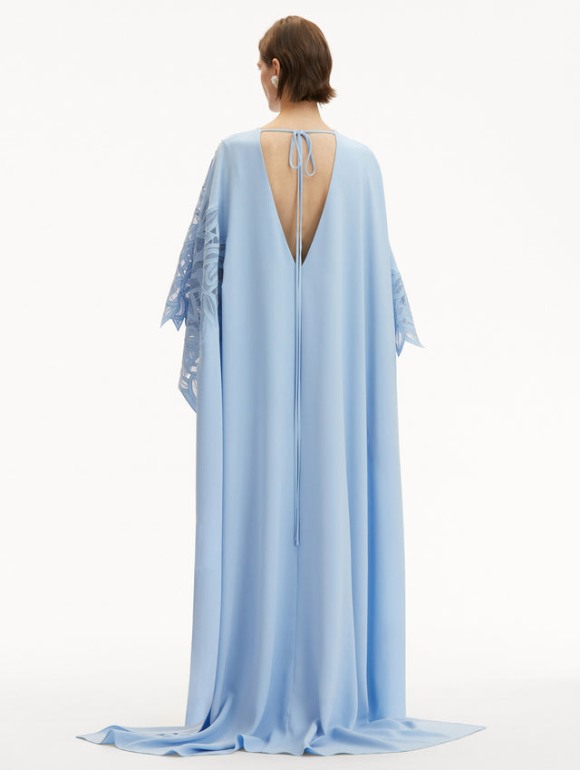 English Rose Cutout Light Blue Caftan Back View