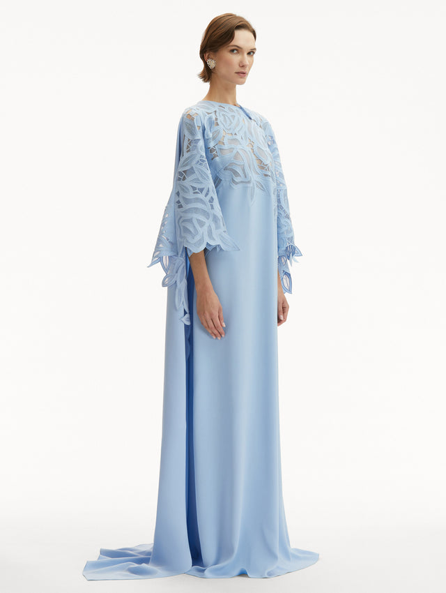 English Rose Cutout Light Blue Caftan Side View