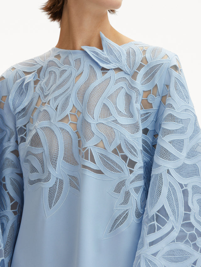 English Rose Cutout Light Blue Caftan Zoom View