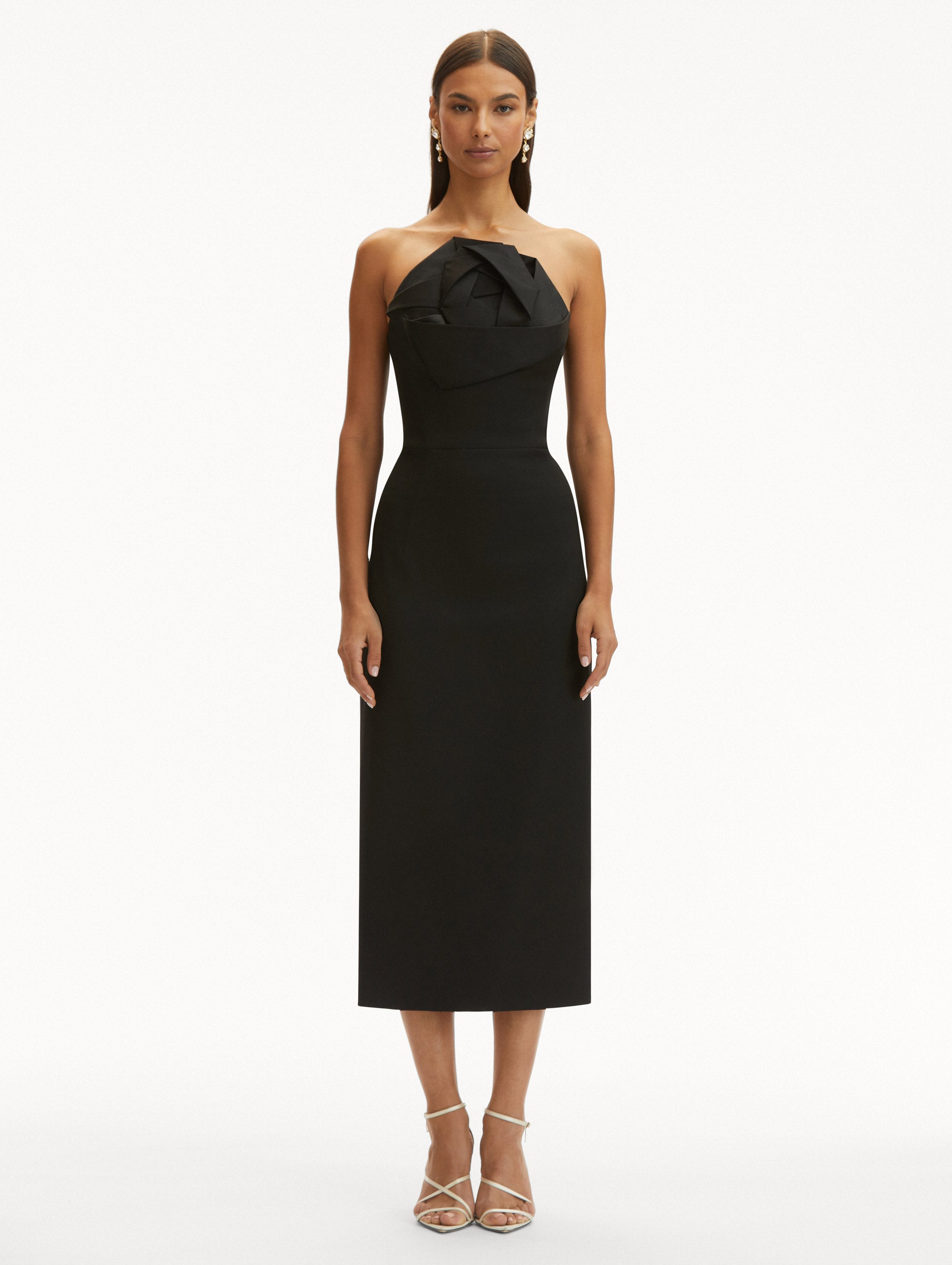 Rosette Tea Length Dress