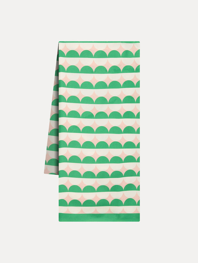 Geometric Circle Silk Scarf Front View