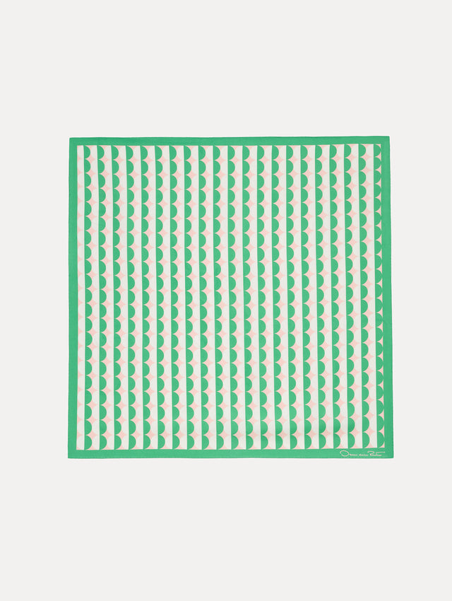 Geometric Circle Silk Scarf Front View