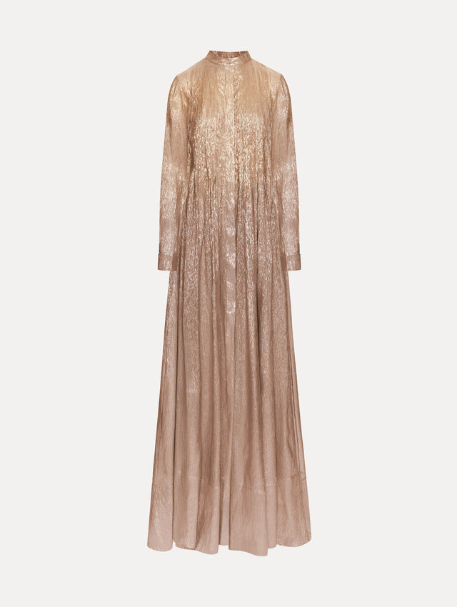 Lamé Mousseline Pleated Caftan