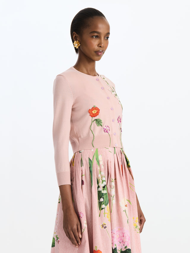 Mixed Botanical Threadwork Cardigan