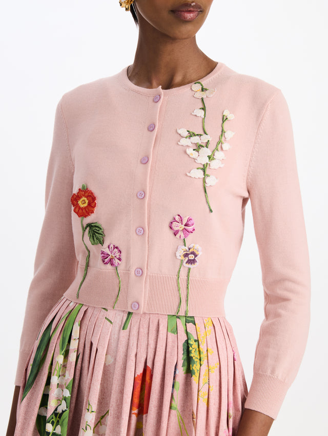 Mixed Botanical Threadwork Cardigan