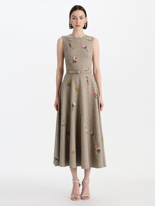 Plaid Cashmere-Blend Dress