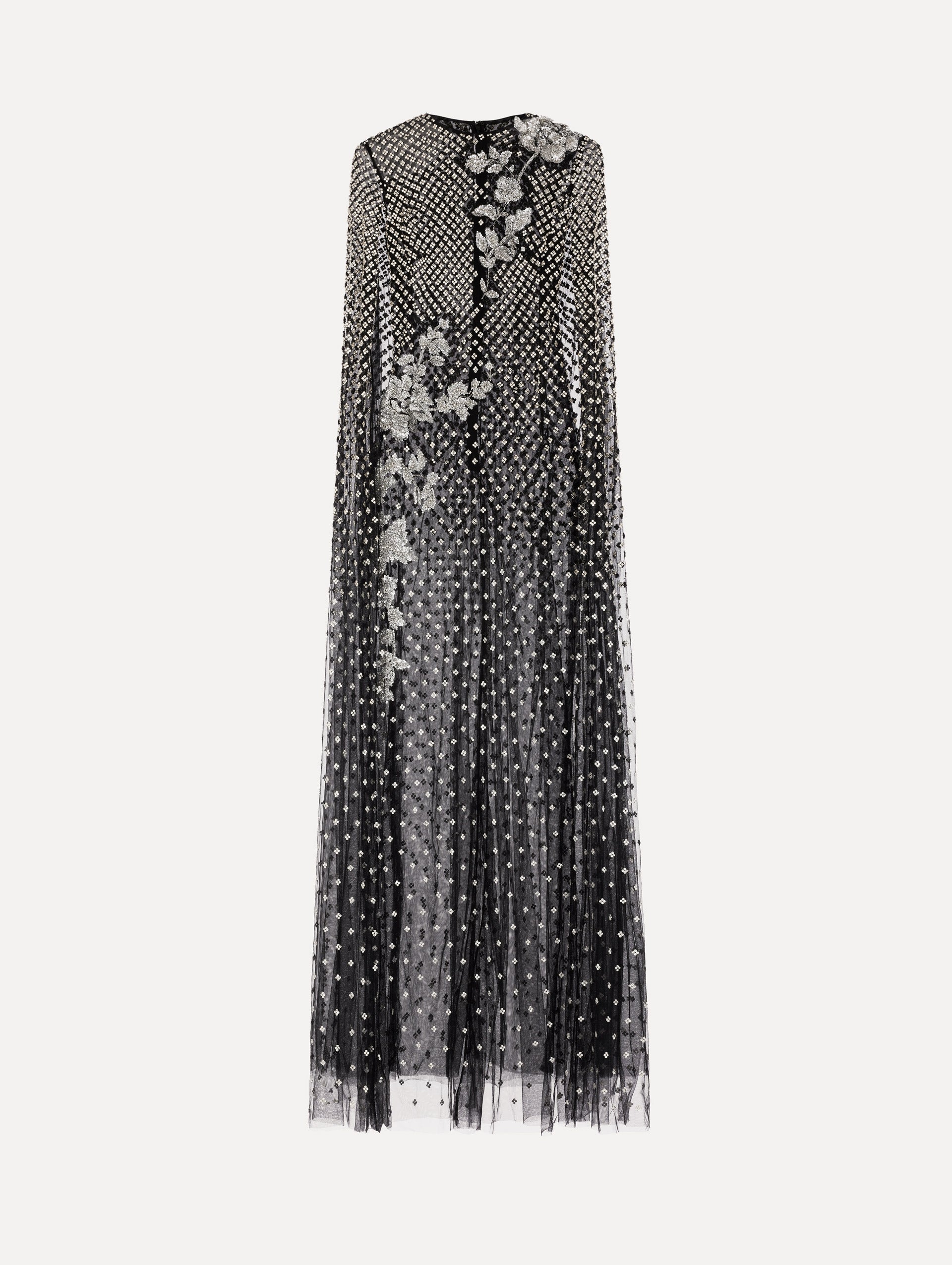 Crystal Grid Floral Embroidered Caftan